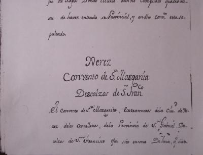 HISTORIA DE LOS CONVENTOS DE JEREZ EN LOS MANUSCRITOS DE ASCENSIO DE MORALES (S. XVIII)