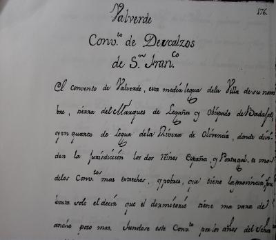 EL CONVENTO DE FRANCISCANOS DE VALVERDE DE LEGANES EN LOS MANUSCRITOS DE ASCENSIO DE MORALES (S. XVIII)